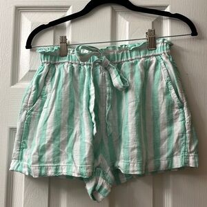 Mint and White Striped XS Stoney Clover Linen Shorts